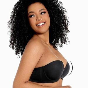 Strapless Push Up Bras for Deep Plunge Thick Padded Add 1 Cup Underwire Bra 34B